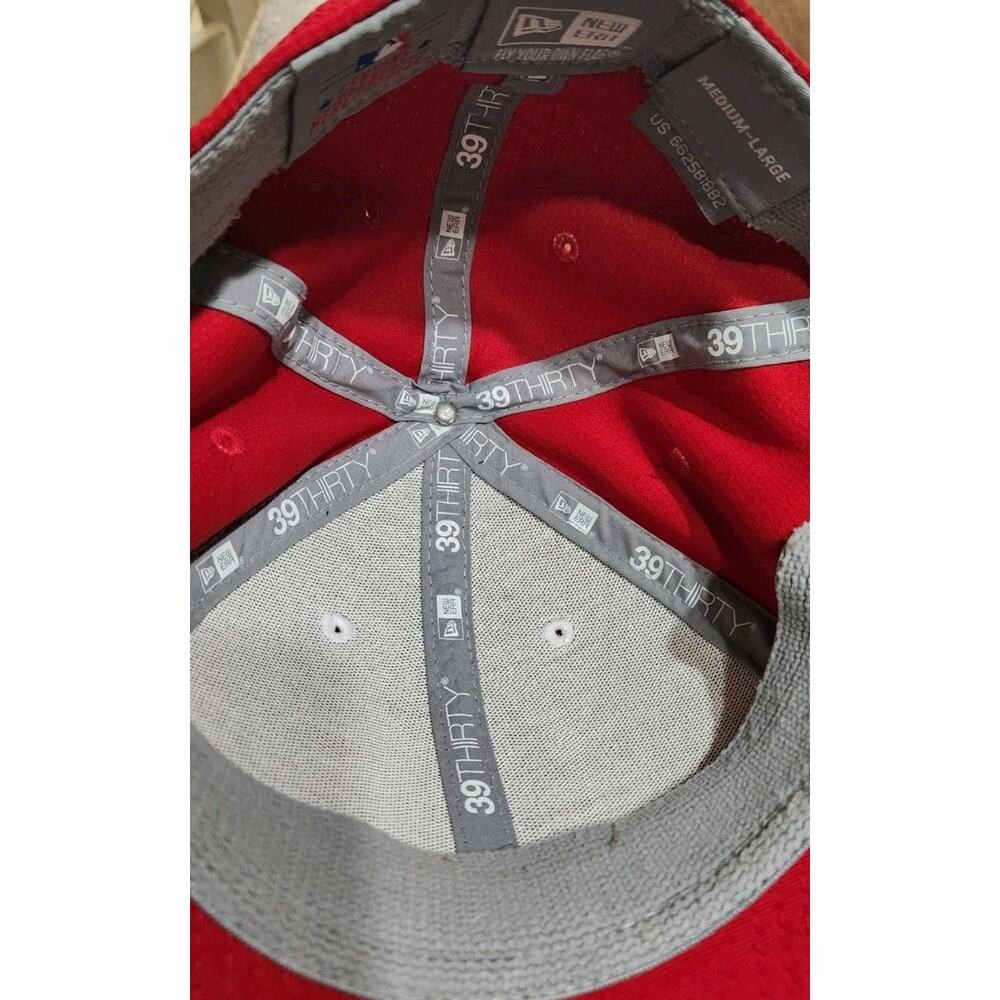 St. Louis Cardinals New Era 39THIRTY Stretch Fit Hat - Red/White Striped - Picture 3 of 4